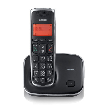 BRONDI BRAVO GOLD 2 (NERO) - TELEFONO CORDLESS - TASTI GRANDI - VIVAVOCE - DISPLAY RETROILLUMINATO