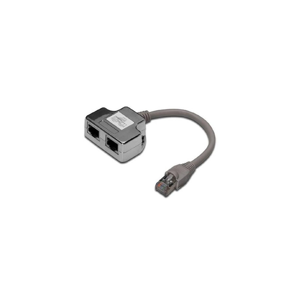 SDOPPIATORE SCHERMATO STP PER CAT. 5E PER 2 LINEE RJ45 (DN-93904)