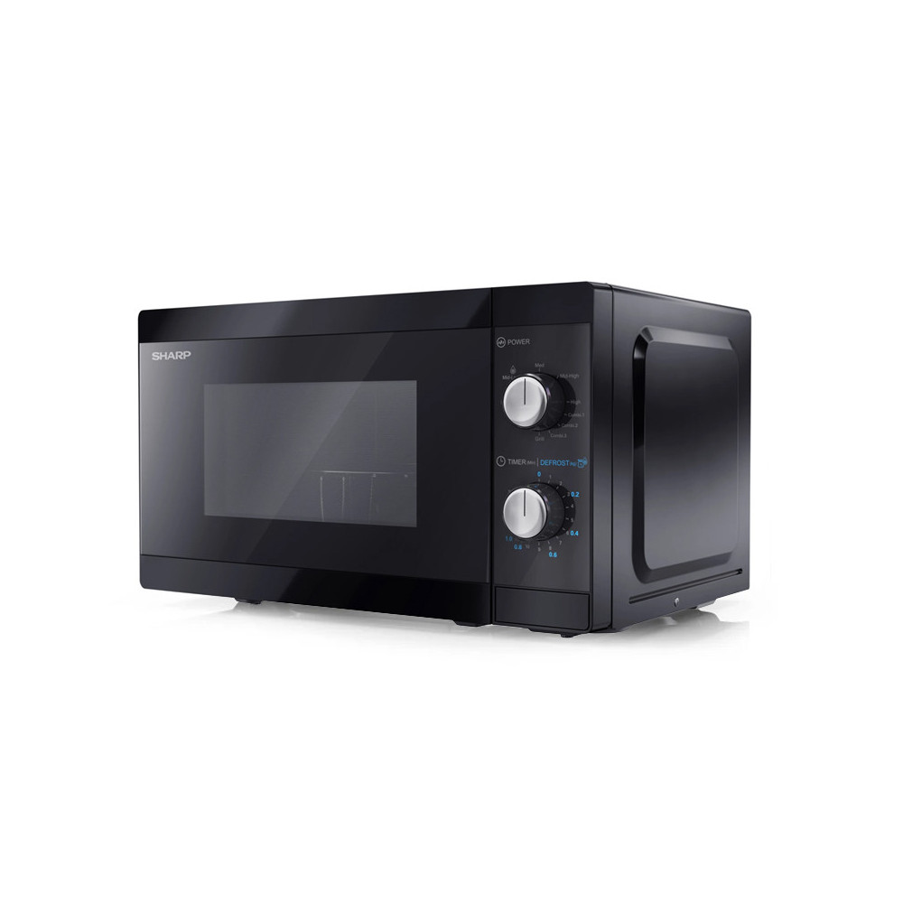 SHARP YC-MG01E-B - FORNO A MICROONDE 20L - 800W - CONTROLLO ANALOGICO - GRILL - 5 LIVELLI DI POTENZA - BLACK