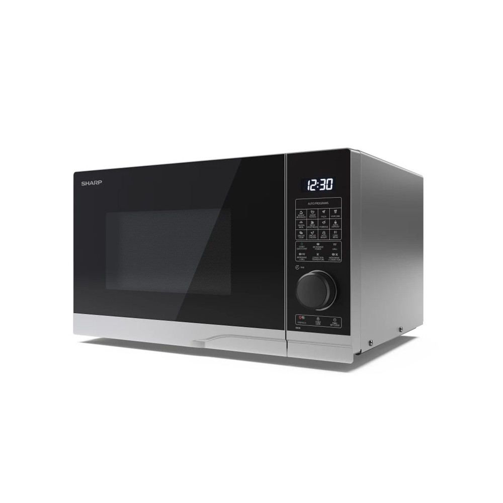 SHARP YC-PC254AE-S - FORNO A MICROONDE 25LT - 900W - CONTROLLO DIGITALE - GRILL - 11 LIVELLI DI POTENZA - BLACK/SILVER