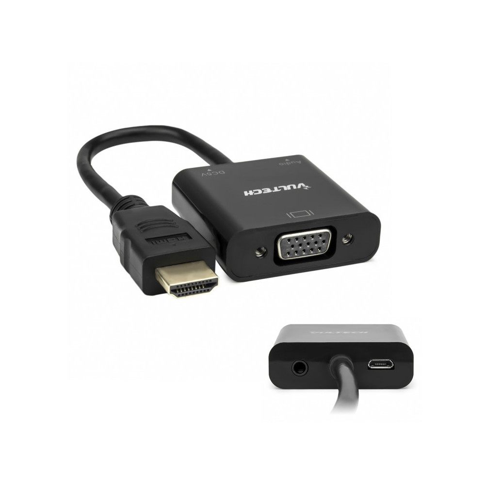 VULTECH SN21707 - ADATTATORE HDMI MASCHIO VGA FEMMINA CON AUDIO