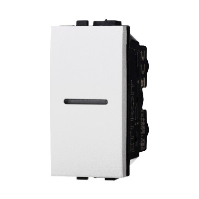 ETTROIT DEVIATORE UNIPOLARE ASSIALE 16A - SERIE SPACE - BIANCO (LB0701) Compatibile BTicino Living