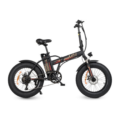 SMARTWAY M1X (BLACK) - BICICLETTA ELETTRICA PIEGHEVOLE - MOTORE 250W - RUOTE FAT 20 -  BATTERIA 10AH - AMMORTIZZATORI FRONTALI -