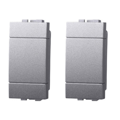 ETTROIT FALSO POLO 1 MODULO (2PZ) - SERIE SPACE - GRIGIO (LG0100) Compatibile BTicino Living