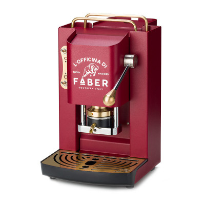 FABER MINI PRO DELUXE ROSSO CILIEGIA - MACCHINA PER CAFFE'' - PRESSACIALDA IN OTTONE - ELETTROVALVOLA E TERMOSTATO 95 - TELAIO I