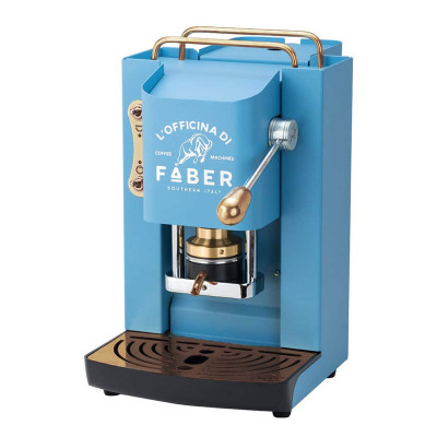 FABER PRO DELUXE TURCHESE - MACCHINA PER CAFFE'' - PRESSACIALDA IN OTTONE - ELETTROVALVOLA E TERMOSTATO 95 - TELAIO IN ACCIAIO