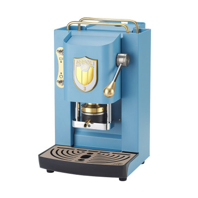 FABER PRO DELUXE NAPOLI EDITION (AZZURRO + SCUDETTO BIANCO) - MACCHINA PER CAFFE'' - PRESSACIALDA IN OTTONE - ELETTROVALVOLA E T