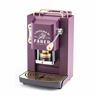 FABER PRO DELUXE VIOLA - MACCHINA PER CAFFE'' - PRESSACIALDA IN OTTONE - ELETTROVALVOLA E TERMOSTATO 95 - TELAIO IN ACCIAIO