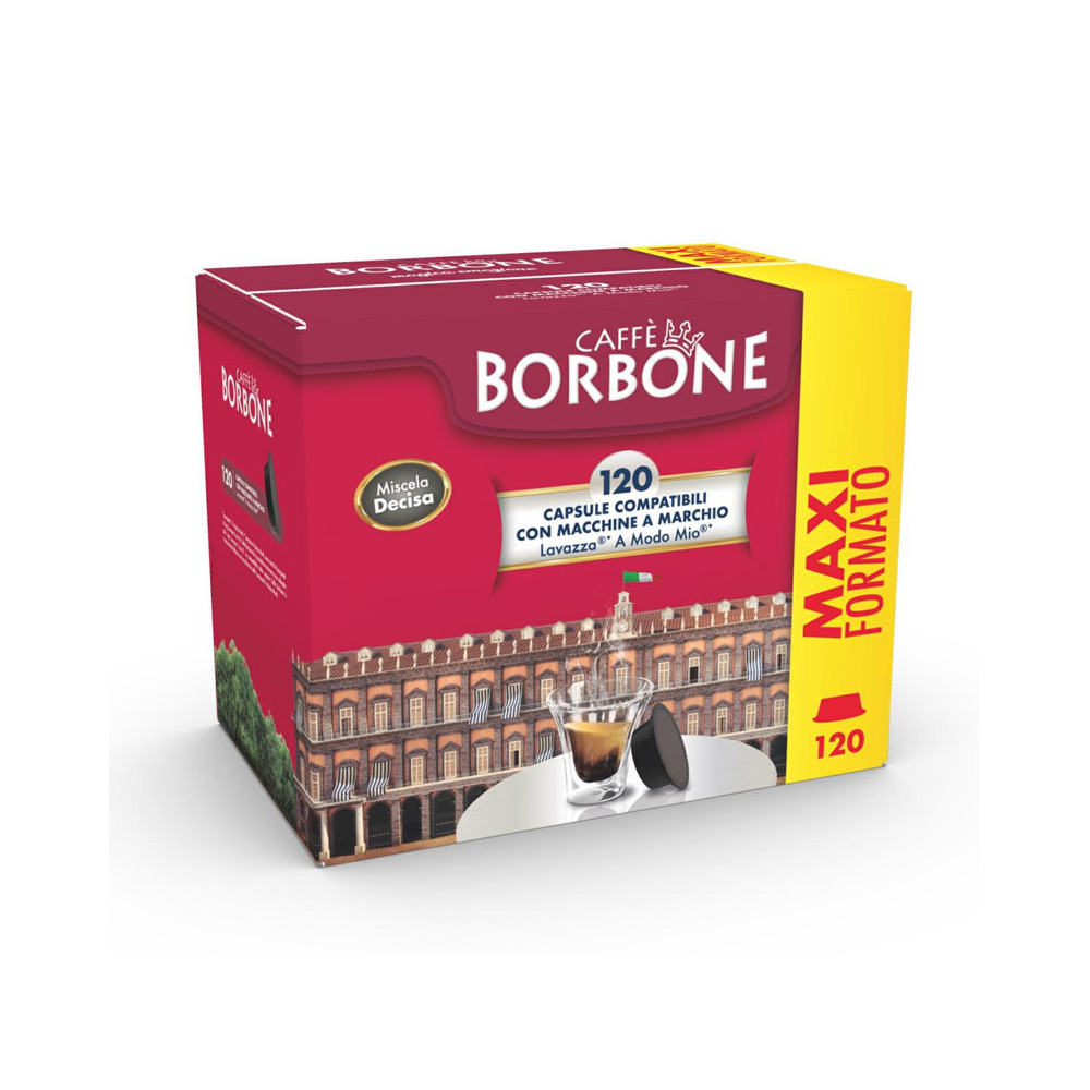 CAFFE'' BORBONE MISCELA DECISA (NERA) - BOX 120 CAPSULE COMPATIBILI LAVAZZA A MODO MIO