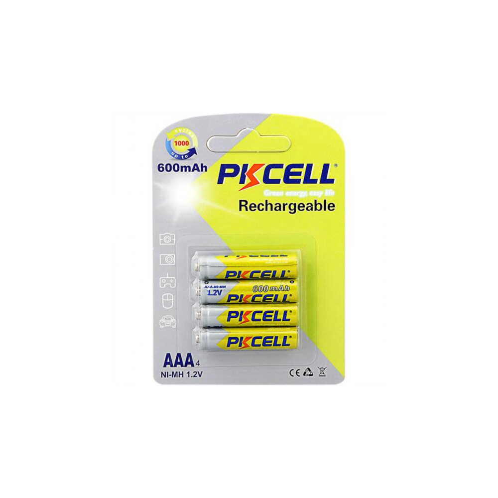 BLISTER 4 MINISTILO RICARICABILI PKCELL AAA NI-MH 600 MAH 1.2V