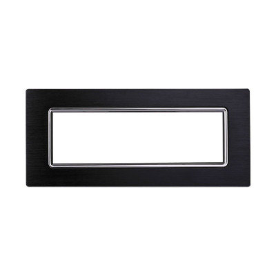 ETTROIT PLACCA IN ALLUMINIO 7 MODULI - SERIE SPACE - NERO (LN86702) Compatibile BTicino Living