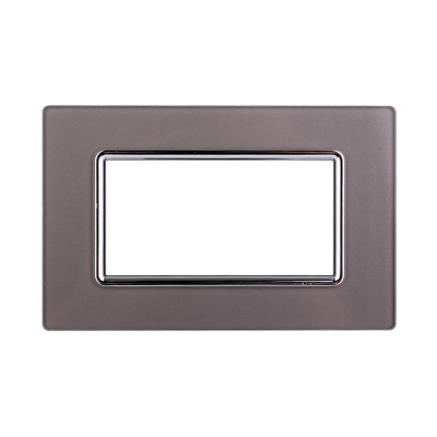 ETTROIT PLACCA IN VETRO 4 MODULI - SERIE SPACE - SILVER (LN84406) Compatibile BTicino Living