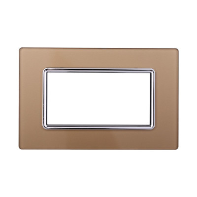 ETTROIT PLACCA IN VETRO 4 MODULI - SERIE SPACE - ORO (LN84411) Compatibile BTicino Living