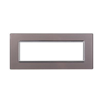 ETTROIT PLACCA IN VETRO 7 MODULI - SERIE SPACE - SILVER (LN84706) Compatibile BTicino Living