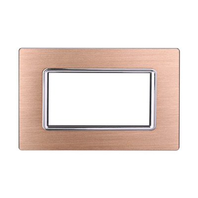 ETTROIT PLACCA IN ALLUMINIO 4 MODULI - SERIE SPACE - ORO (LN86411) Compatibile BTicino Living