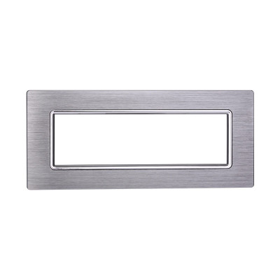 ETTROIT PLACCA IN ALLUMINIO 7 MODULI - SERIE SPACE - SILVER SPAZZOLATO (LN86717) Compatibile BTicino Living