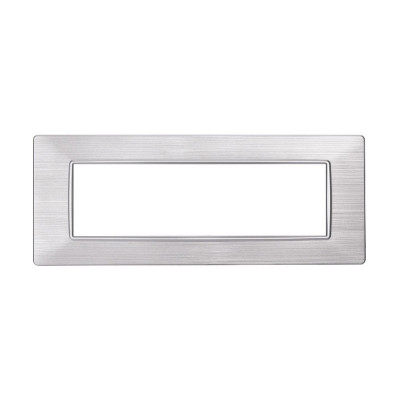 ETTROIT PLACCA IN PLASTICA 7 MODULI - SERIE STARLIGHT - ARGENTO SATINATO (EV85615) Compatibile Vimar Plana