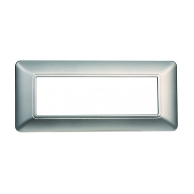 ETTROIT PLACCA IN PLASTICA 6 MODULI - SERIE SOLAR - SILVER (MT83606) Compatibile BTicino Matix