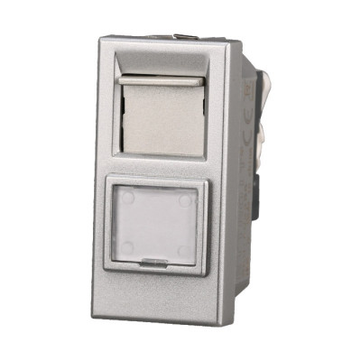 ETTROIT PRESA RETE RJ45 CAT.6 - SERIE MOON - GRIGIO (AG2355) Compatibile BTicino Axolute