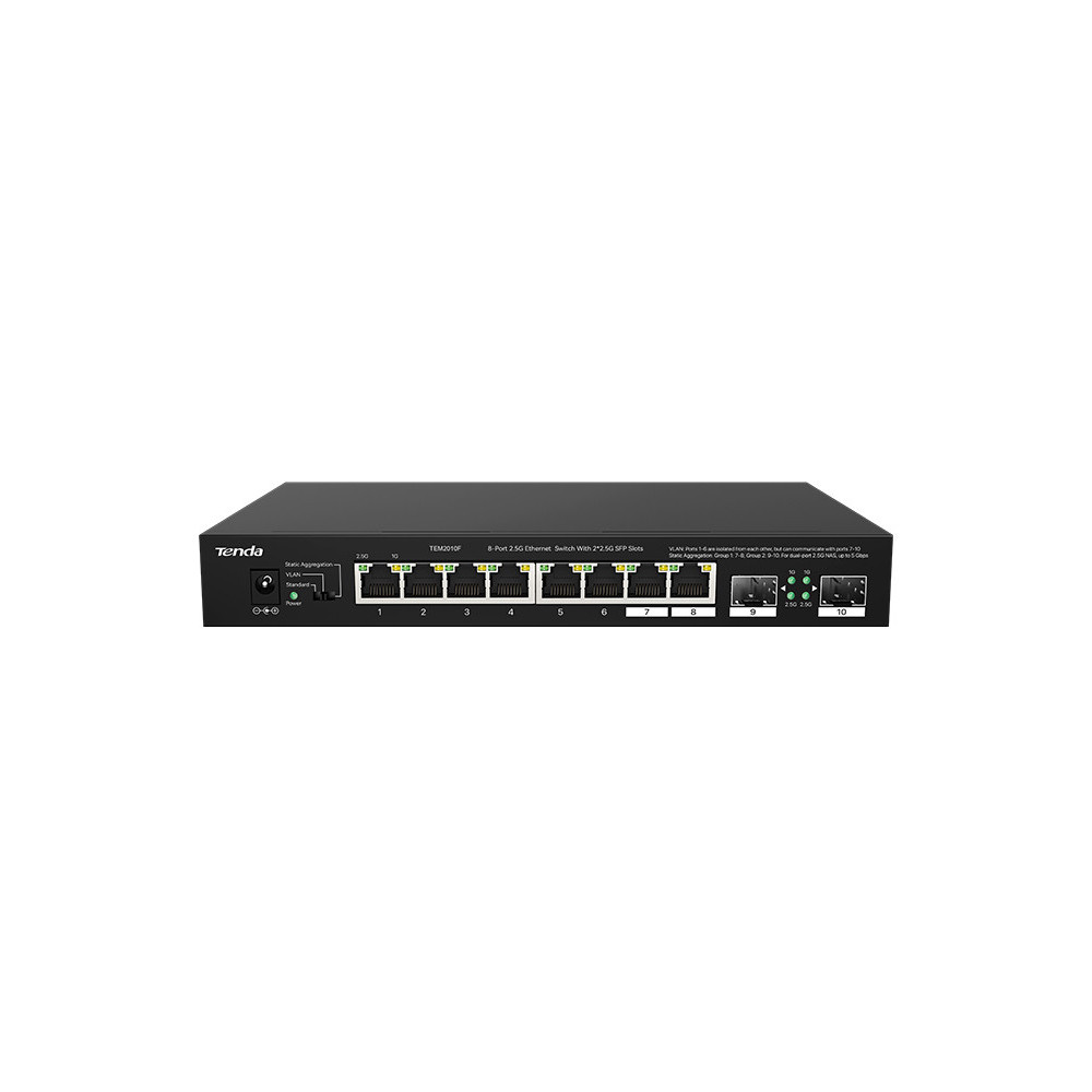 TENDA TEM2010F - SWITCH ETHERNET 8 PORTE 2.5 GBPS + 2 PORTE SFP 2.5 GBPS