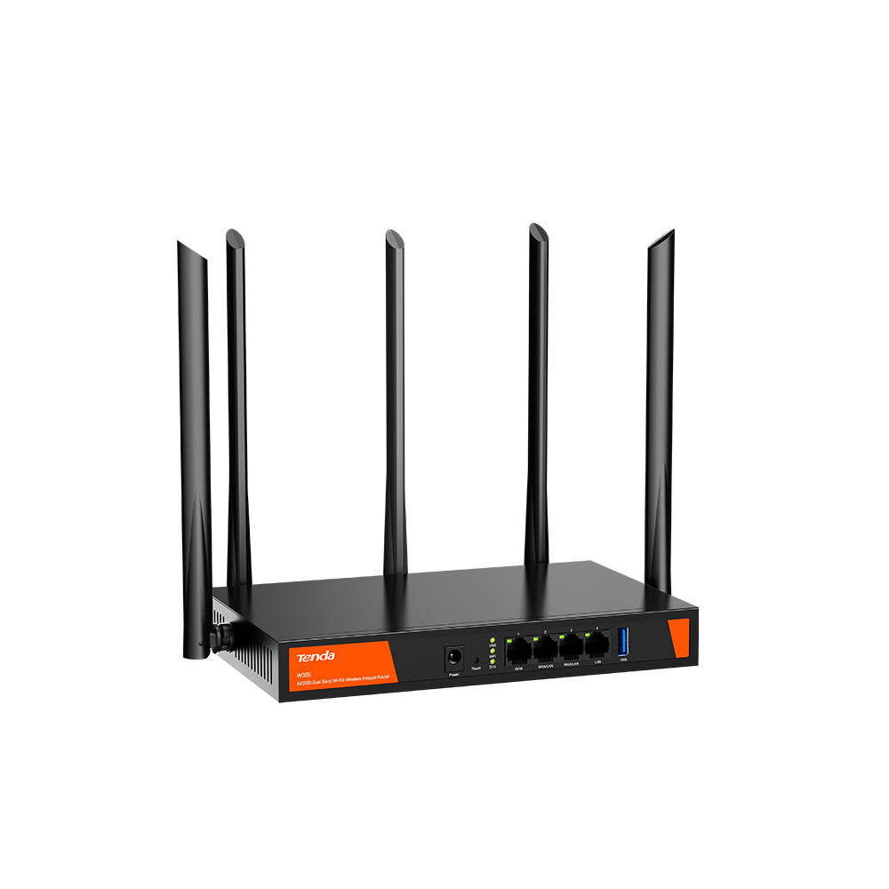 TENDA W30E - ROUTER DUAL BAND WI-FI 6 - CHASSIS IN METALLO - GESTIONE SIMULTANEA 200 CLIENT