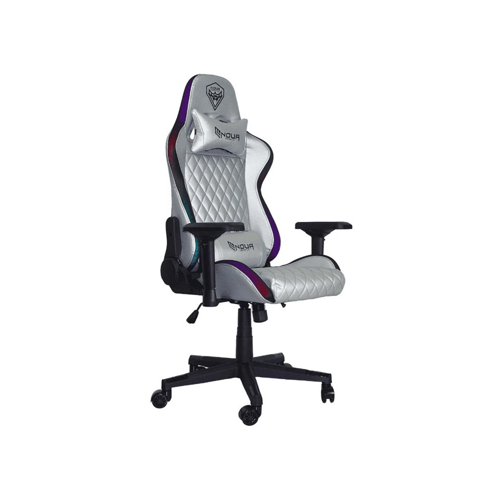 NOUA MAO M9 SILVER RGB - SEDIA GAMING - BRACCIOLI 4D - SCHIENALE RECLINABILE